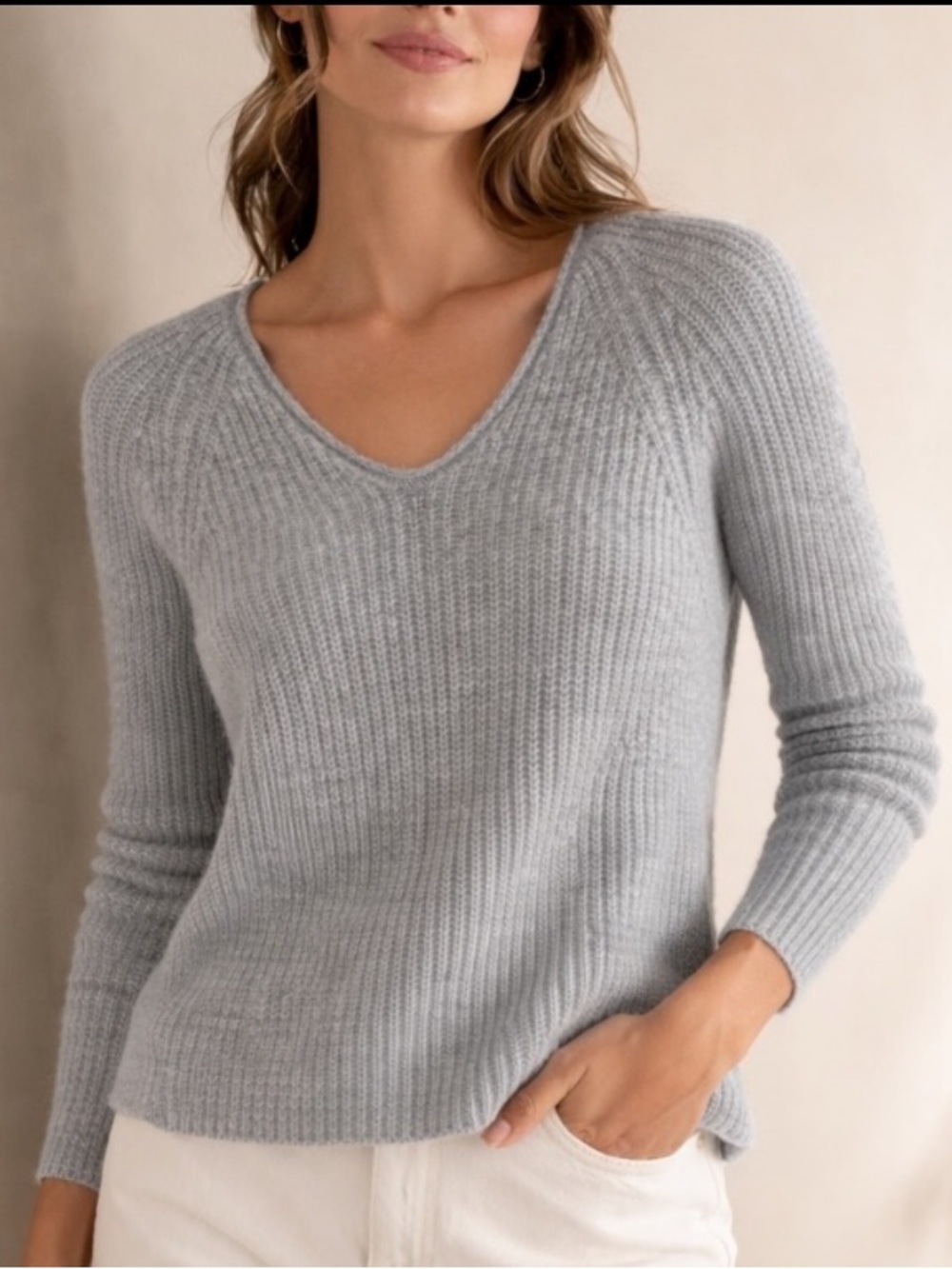 Eileen Fisher Wool Yak Ribbed Sweater Gray XS Minimalist Luxe Soft Knit